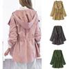 Women Hooded Jacket Solid Color Lightweight Windbreaker Jacket Women's Clothing