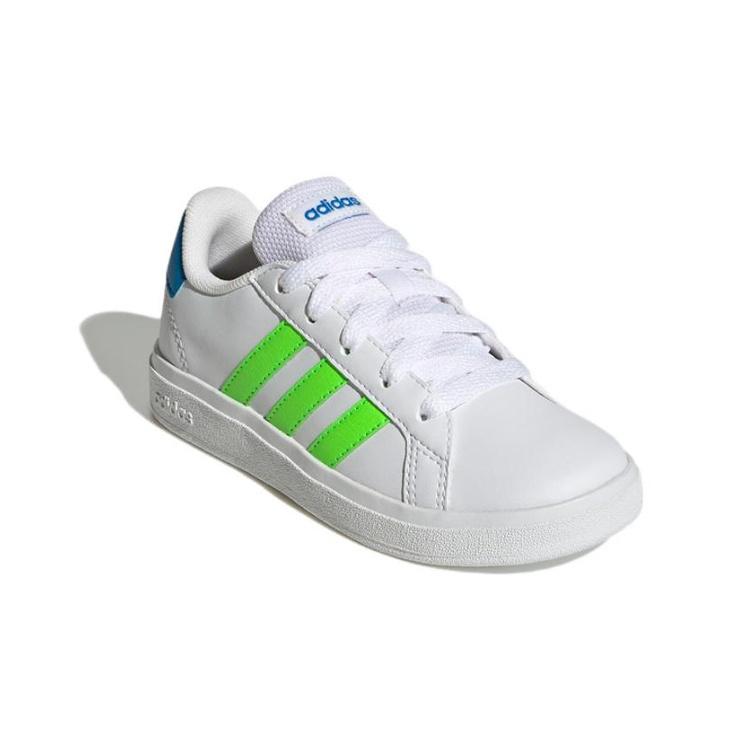 (GS) adidas Grand Court 2.0 Lifestyle Tennis 'White Solar Green' Kids' GW6505