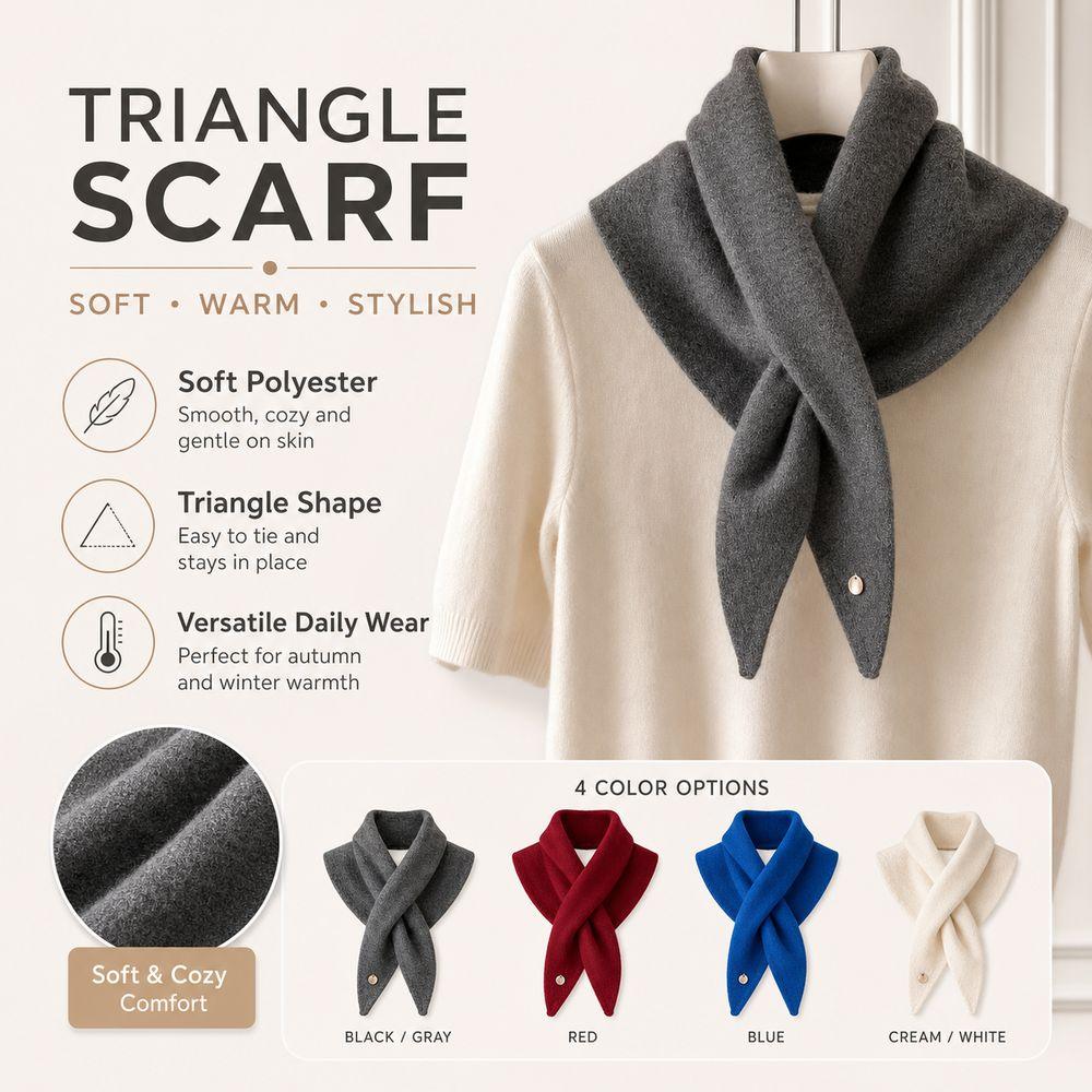 Versatile Wrap Shawl Solid Color Small Scarf Gifts Triangle Scarf Women