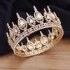 Royal Queen King Round Diadem Gorgeous Crystal Bridal Tiaras And Crowns Wedding Hair Jewelry Bride Head Ornaments Party Prom