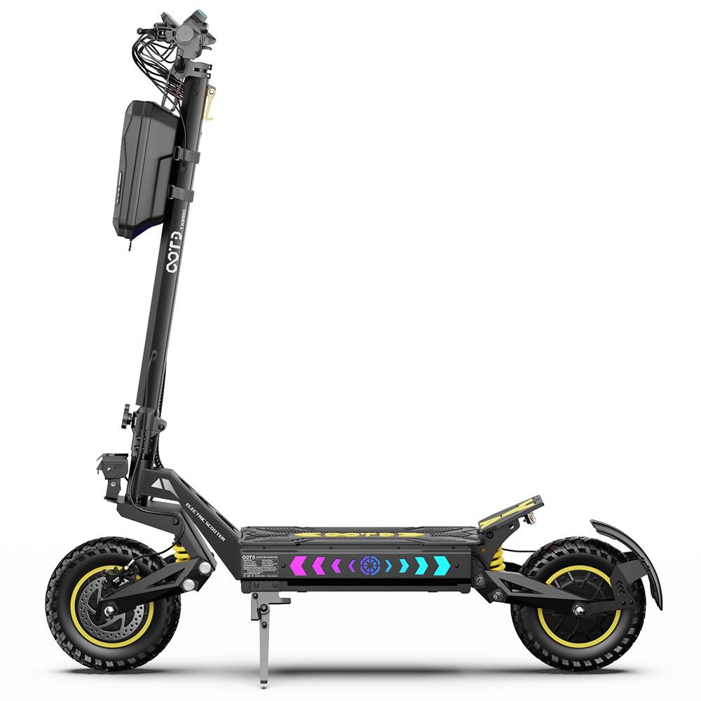 Electric Scooter Foldable OOTD 11" 1300Wx2 Motor Hydraulic Brake 52V 23.4AH Fully Suspended Adult Electric Scooter Max Load 150Kg Black T10 Pro
