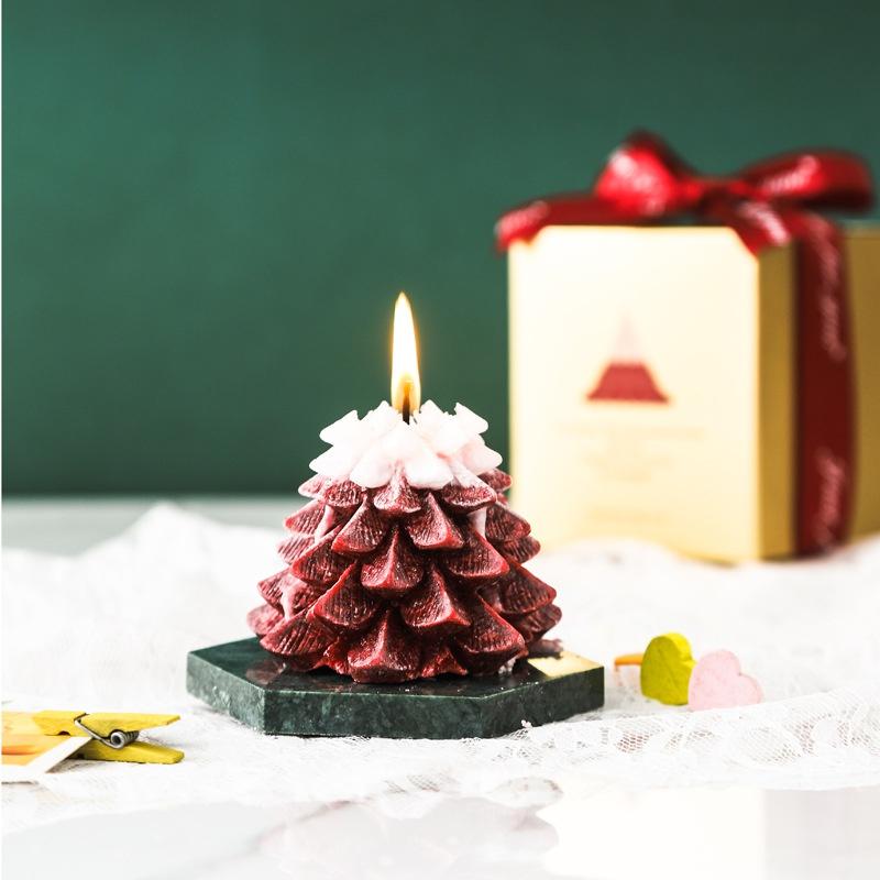 Festival Handmade Christmas Tree Scented Candle Ice Flower Candle Craft Candle Atmosphere Layout