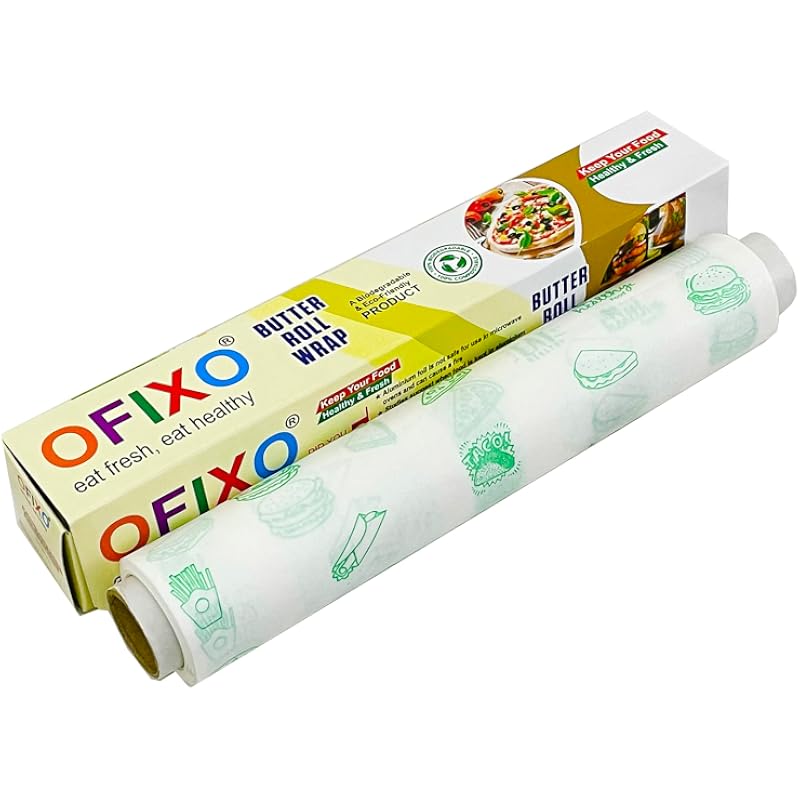 Офисо (20 метров) Пищевая пленка Многоцелевая пищевая обертка Идеальная премиальная пищевая оберточная бумага Для приготовления пищи, выпечки, упаковки А