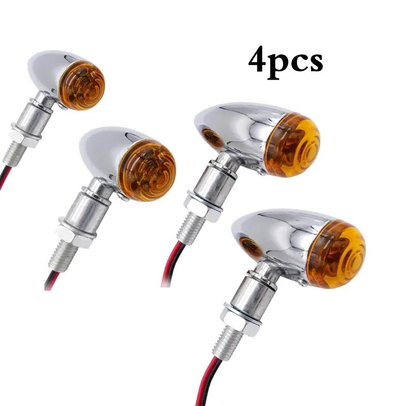 2Pcs/4Pcs Universal Motorcycle Bullet Turn Signals Indicators Blinker Lights Lamp Amber Smoke For Harley For Honda For Kawasaki
