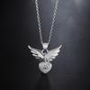925 Sterling Silver Love Angel Wing Necklace, Wedding Fashion Charm Jewelry