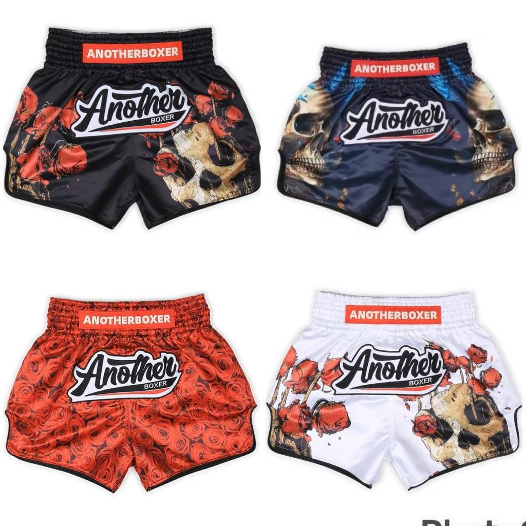 Skull Rose Flower Muay Thai MMA UFC Martial Arts Shorts Pants Kickboxing Boxing Fight Unisex Men Women Kid Quick Dry Print Elastic Polyester Training