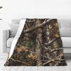 Фланелевый плед Real Tree Forest Camo Камуфляжный узор Теплые плюшевые одеяла Мягкое покрывало для кровати Гостиная Путешествия