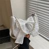 Женская сумка через плечо Модная ретро-сумка холщовая сумка сумка с жемчугом и бантом для трендовой уличной моды вечернего выхода