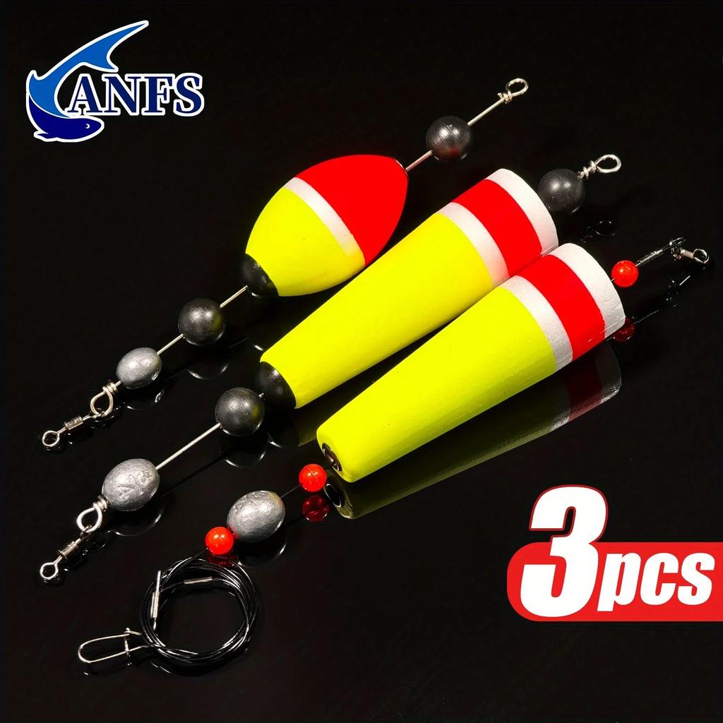 Fishing Bobbers Popping Cork Weighted Fishing Floats Fishing Corks Popping Corks for Saltwater Freshwater 3pcs Mix Design
