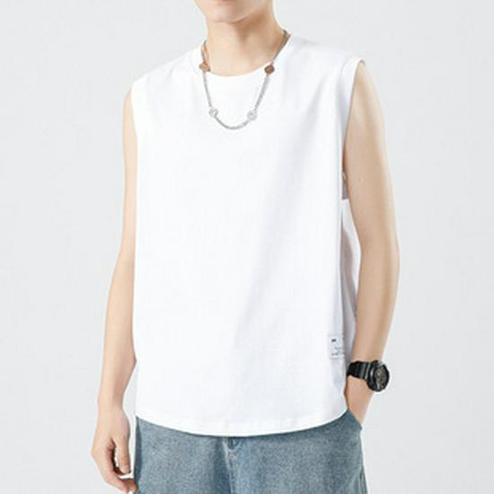 Мужская футболка свободного кроя, минималистичная, с круглым вырезом, однотонная, летняя, с коротким рукавом