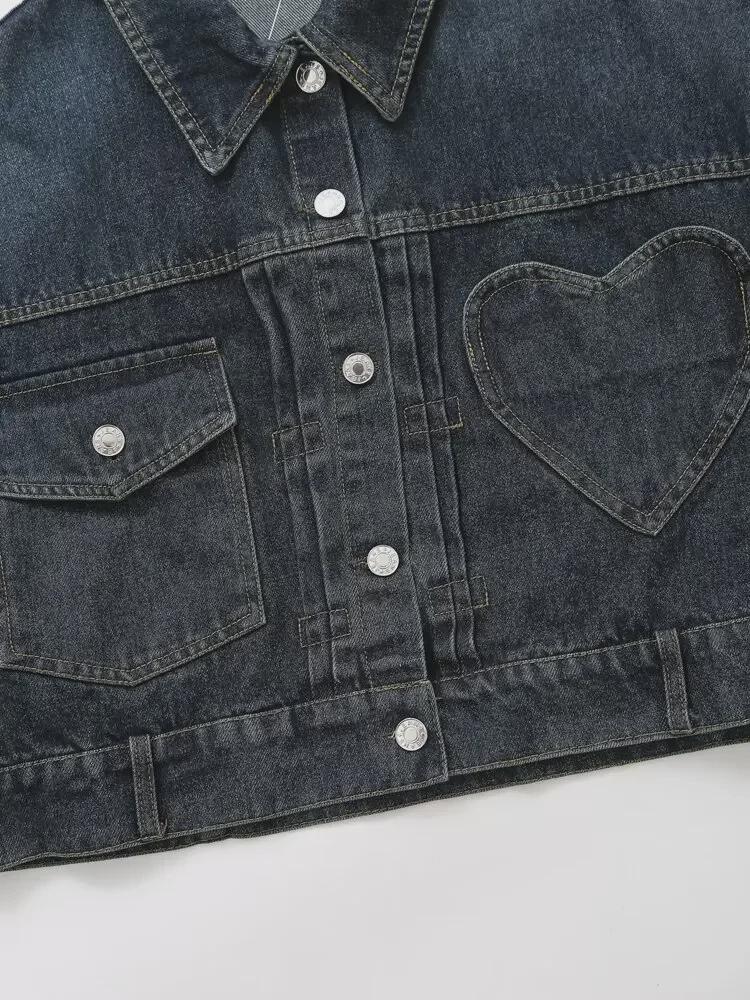 Женская модная джинсовая куртка и прямые брюки с высокой талией 8197003 8197002