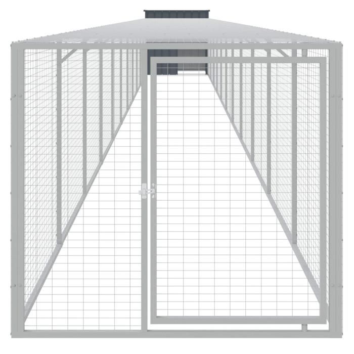 Maison Exclusive - Poulailler avec cour anthracite 110x1221x110 cm acier galvanisé