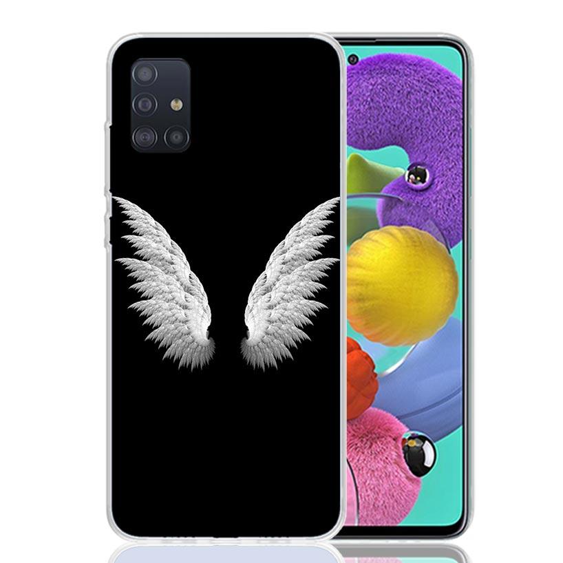 Чехол для телефона с перьями ангельских крыльев для Samsung Galaxy A52 A32 A22 A12 A02S A50S A30S A51 A31 AA71 Note 20 Ultra 10 S10 Plus Galaxy A