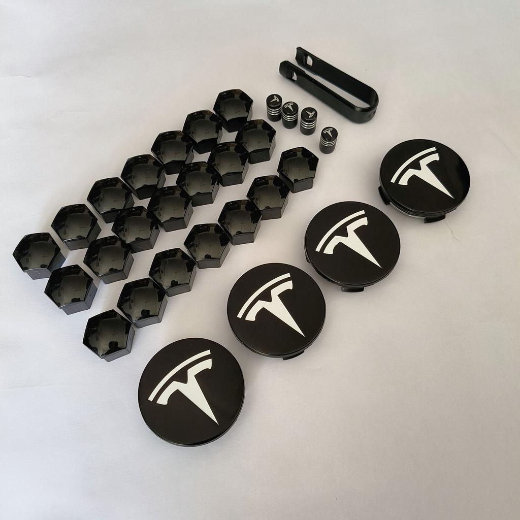 4PCS 25PCS 29PCS 56/57MM For Tesla Model3 /ModelY/2025 Model Y Juniper Sport Emblem Wheel Center Hub Cap Car Rims Cover Hubcaps