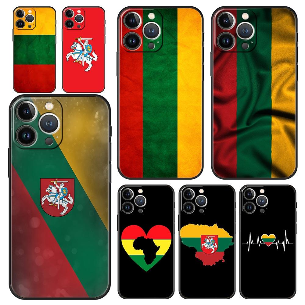 Luxury Phone Case For Apple iPhone 11 15 14 Pro MAX 12 13 7 8 Plus X XR XS MAX SE Silicone Cover Funda Flag of Lithuania flag