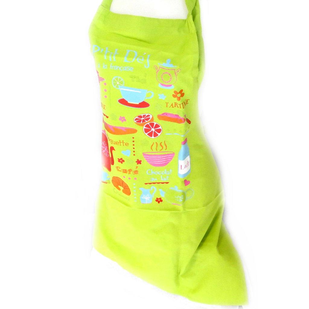 Les Trésors De Lily [M5756] — Дизайнерский фартук Petit Déj à la Française фисташкового цвета.