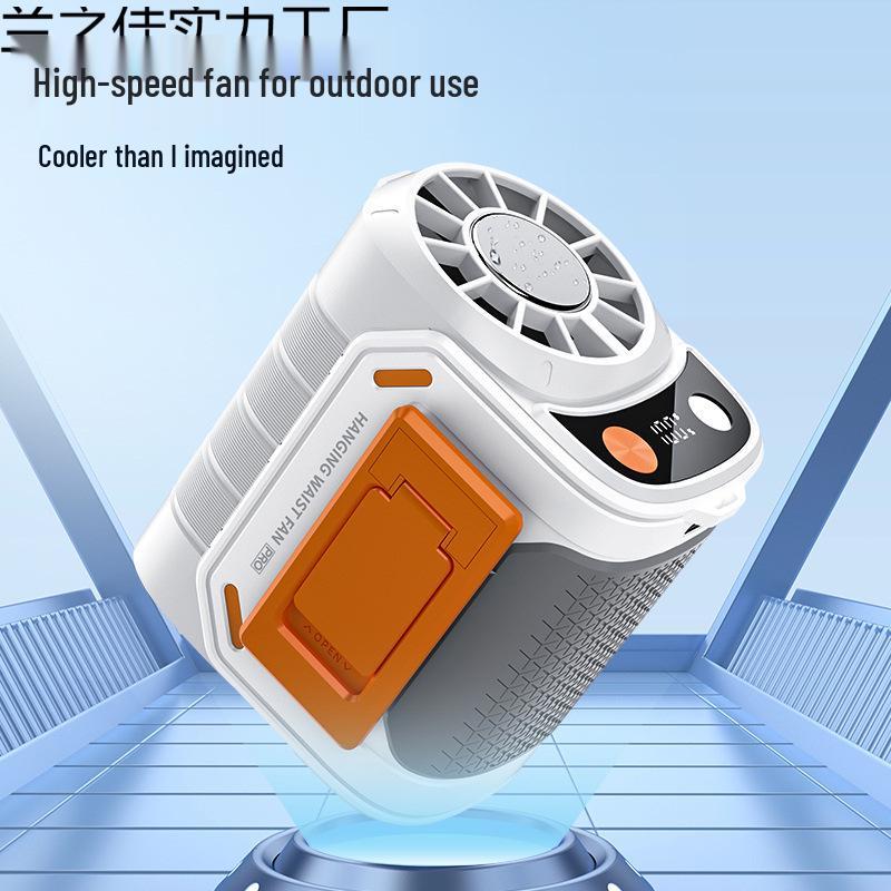 Portable 6000mAh Cross-body Waist Fan with Ice Pack for Outdoor and Construction Use - 2025 Model