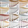 1M Curtain Trims Crystal Beaded Lace Fringe DIY Curtain Sewing Lace Trim Tassel Edge Curtain Head Table Decor Accessories