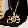 1 Pc Golden Color Multicolor Stone Mom Necklace Mother's Day Pendant Gift