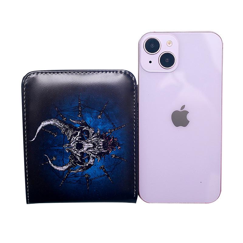 Retro Skull Print Men's Coin Purse - Compact, Colorful, and Fashionable Wallet