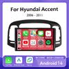 Android 14 Car Multimedia Radio Video Player for Hyundai Accent 3 2006 - 2011 GPS Navigation Touch Screen Stereo WIFI 4G Carplay