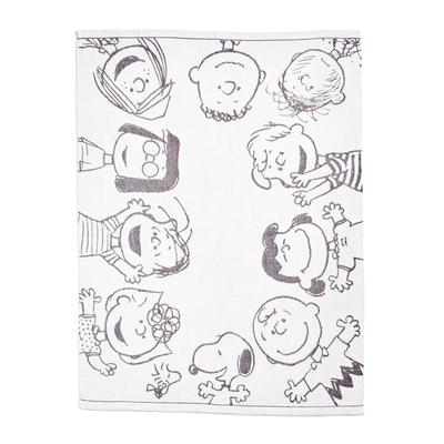 Nishikawa Snoopy Одеяло-полотенце Имабари Односпальное Стираемое Хлопок Паффир Друзья PEANUTS GANG Мягкое на ощупь Сделано в Японии Белое FR05100607 PN5601BD