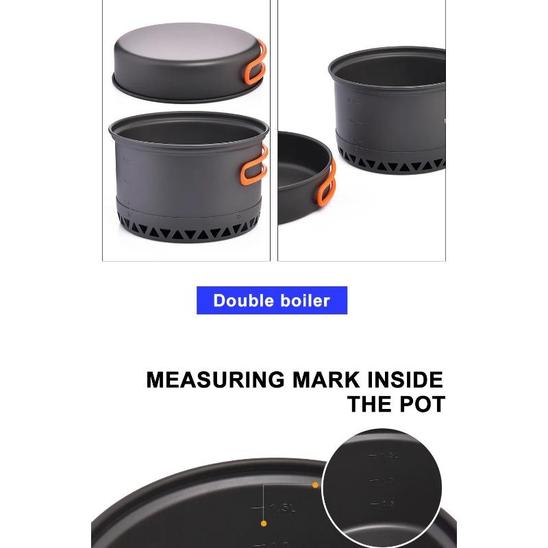 Посуда для кемпинга, набор для приготовления пищи на открытом воздухе, тепловая плита, дорожная посуда, горшок, чайник, кухонное оборудование, портативное оборудование для походов и приготовления пищи на открытом воздухе