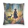 Enchanted Fairytale Woodland Magic Square Pillowcase Polyester Linen Velvet Creative Zip Decor Pillow Case Room Cushion Cover
