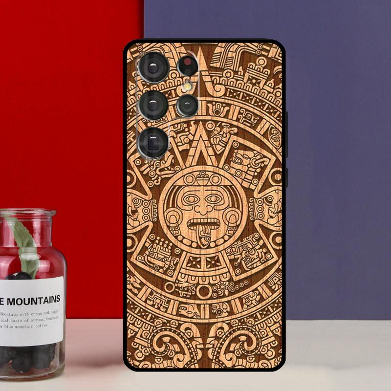 Чехол-футляр с узором под дерево из календаря Майя для Samsung Galaxy S25 Ultra S9 S10 S20 S21 S22 Plus S23 Ultra S24 FE