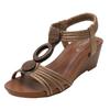 Women's Casual Sandals Wedge Heel Sandals 2024 Summer Casual Soft-soled Mother Shoes Large Size Retro Roman Shoes  JZJ-1418-390