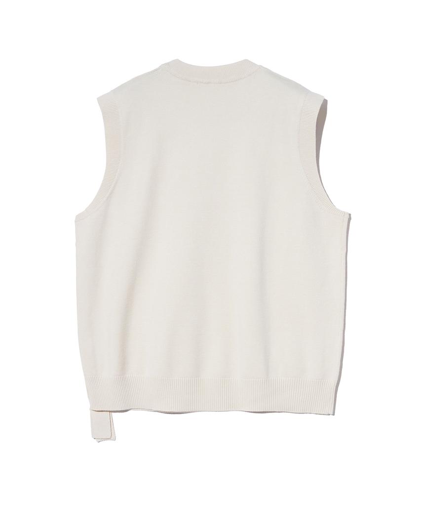 IRONYPORNO WHITELINE 86-Iroj364 Side Button Slit Knit Vest Beige