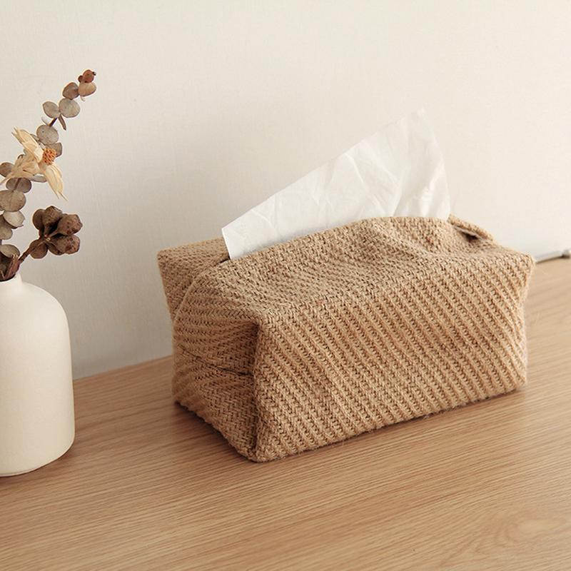 Nordic Cotton Linen Cloth Art Tissue Box Holder Car Holder For Sale Table Salt Holder Home Decor For Handkerplatk Box Gift