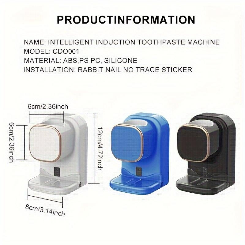 1pc Intelligent Induction Toothpaste Squeezing Dispenser Machine, Fully Automatic Household Electric Automatic Squeezing Toothpaste Machine