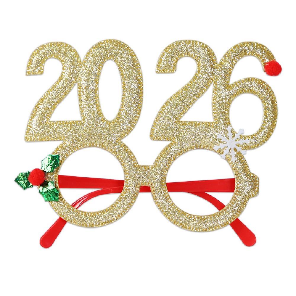 Sequin 2026 Happy New Year Headband Sweet New Year Decorative Glasses  New Year Dress Up