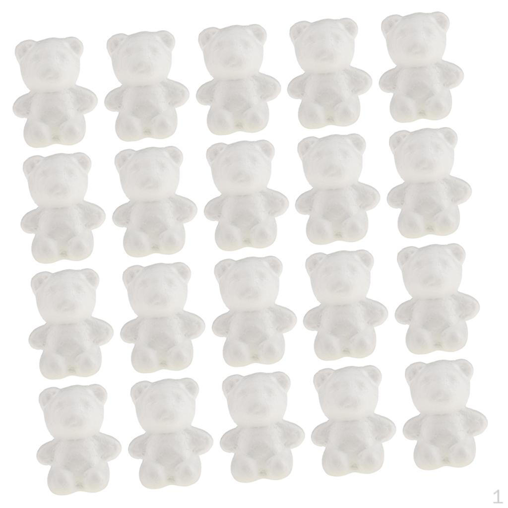 20 Pieces Bear Shaped Foam Crafts Creative DIY Handmade Painted