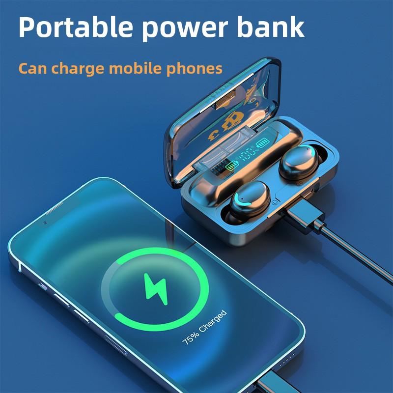 Bluetooth Headset In-ear Noise-cancelling Mini Game Esports Wireless Tws Digital Display Charging Bank Headset