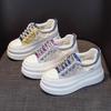 Summer New Heightening Little White Shoes Mesh Comfortable Versatile Casual Shoes Breathable Women's Shoes Platform Muffin Shoes