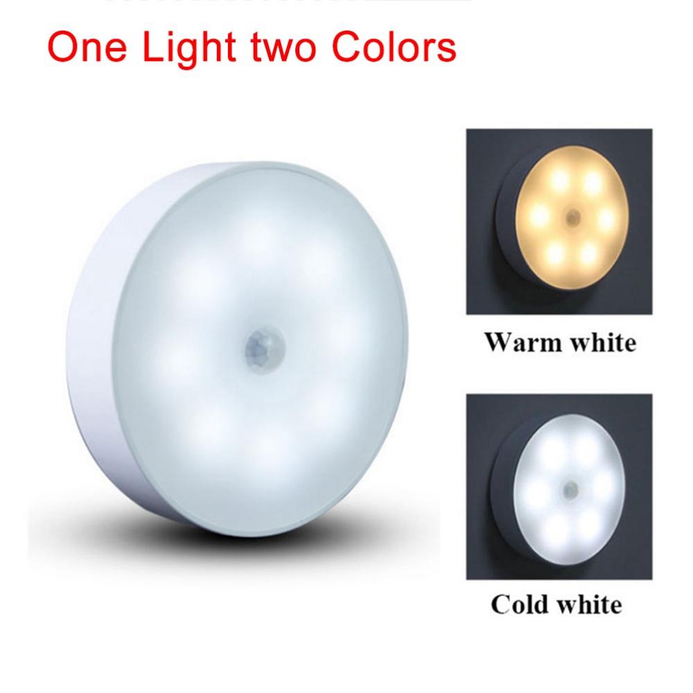 Usd перезаряжаемый двухцветный ночник с умным датчиком движения, светодиодный ночник, настенные светильники для дома, прикроватный светильник для прохода, туалета, для прихожей