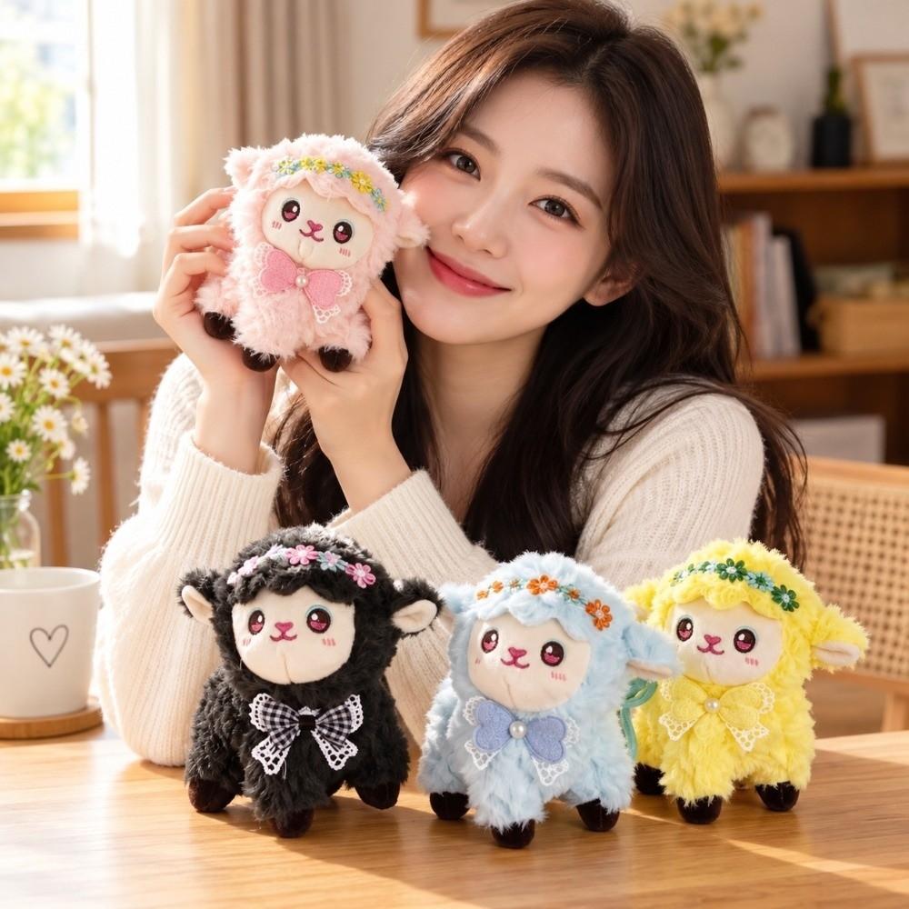Cute Fluffy Lamb Backpack Decoration Cartoon Sheep Bag Pendant Plush Lamb Keychain Bag Decoration