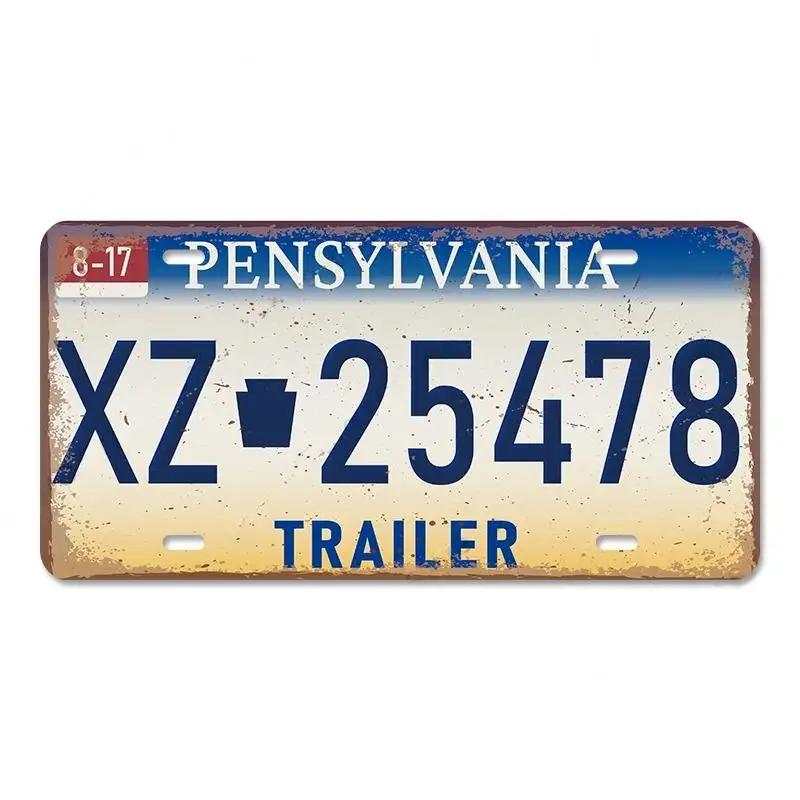 Винтажный постер американских штатов, металлические жестяные таблички, Флорида, Калифорния, Техас, Гавайи, номерной знак, клубный бар, декор для стен гаража