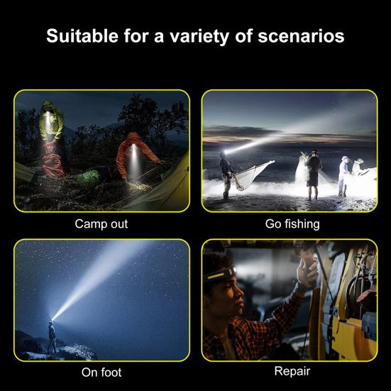 Светодиодный налобный фонарь, водонепроницаемый перезаряжаемый, супер яркий, с высоким люменом, датчик движения, налобный фонарь, аксессуары для кемпинга