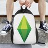 Рюкзак The Sims 4 Plumbob Рюкзак Daypack Большая вместимость Детский Рюкзак для книг Школьный рюкзак Наплечные сумки для мужчин Женщин