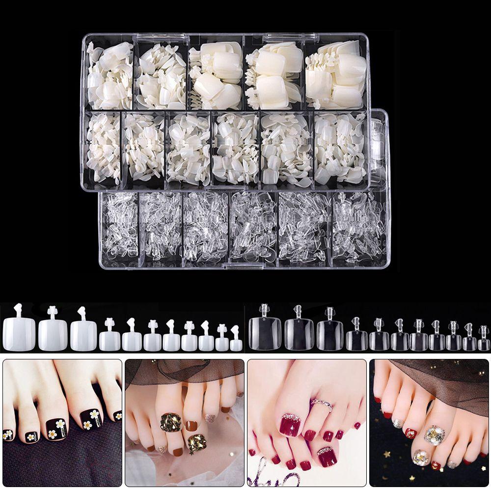 Cover Nail Art Decor Toenails Manicure Fake Artificial Foot Tips Toe Nails Tips False Toe Nails