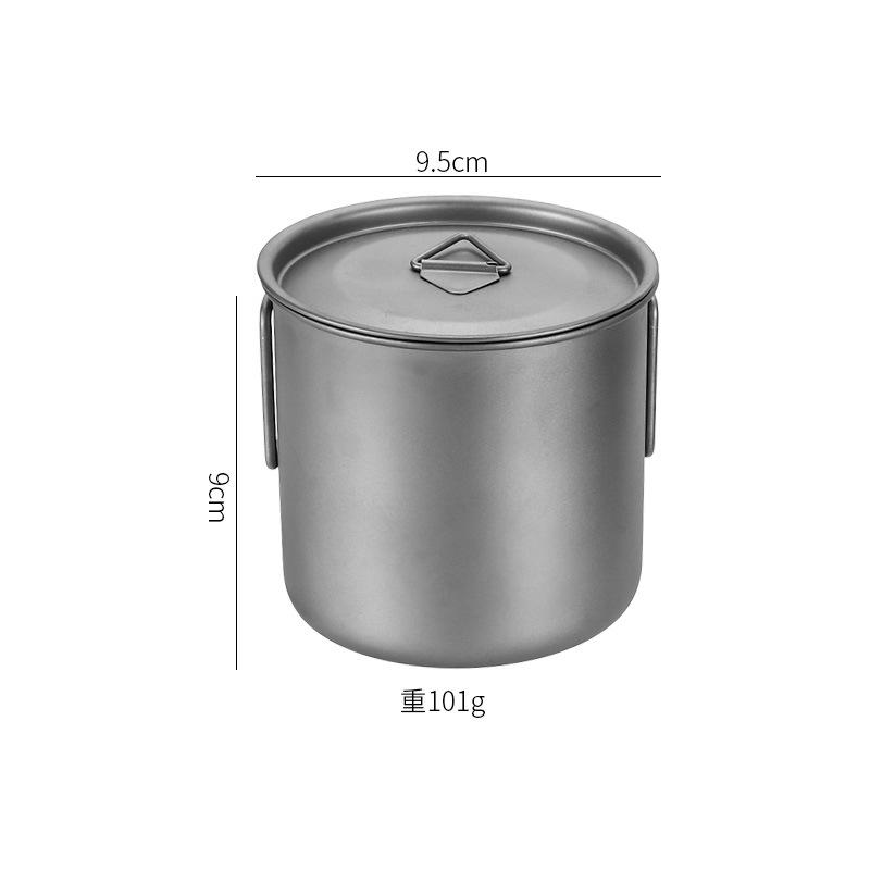 220 мл-550 мл титановая кружка для кемпинга с крышкой, походная кофейная кружка со складной ручкой, титановый горшок для походов