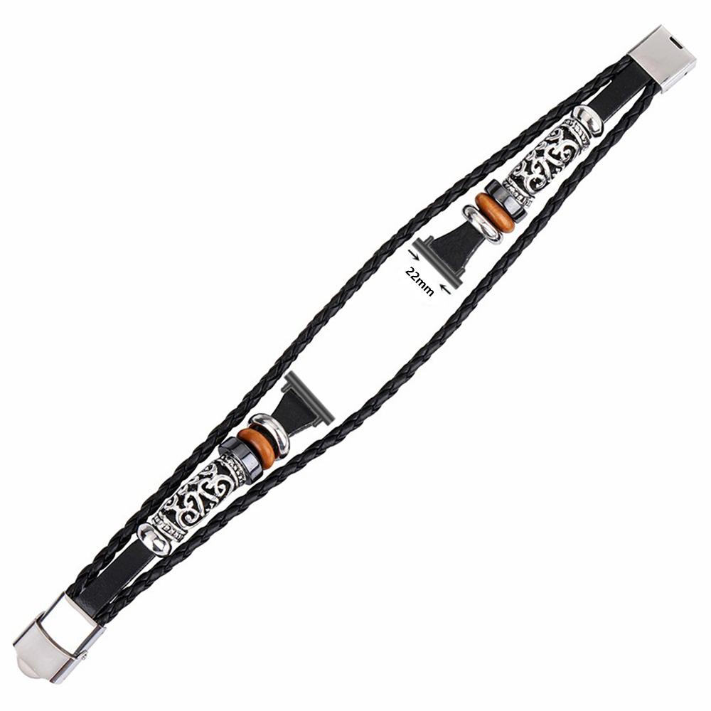 22 мм Этнический Браслет для Huawei Watch 4/4 Pro/GT 4 46 мм Кожа+Металл Ремешок на Запястье