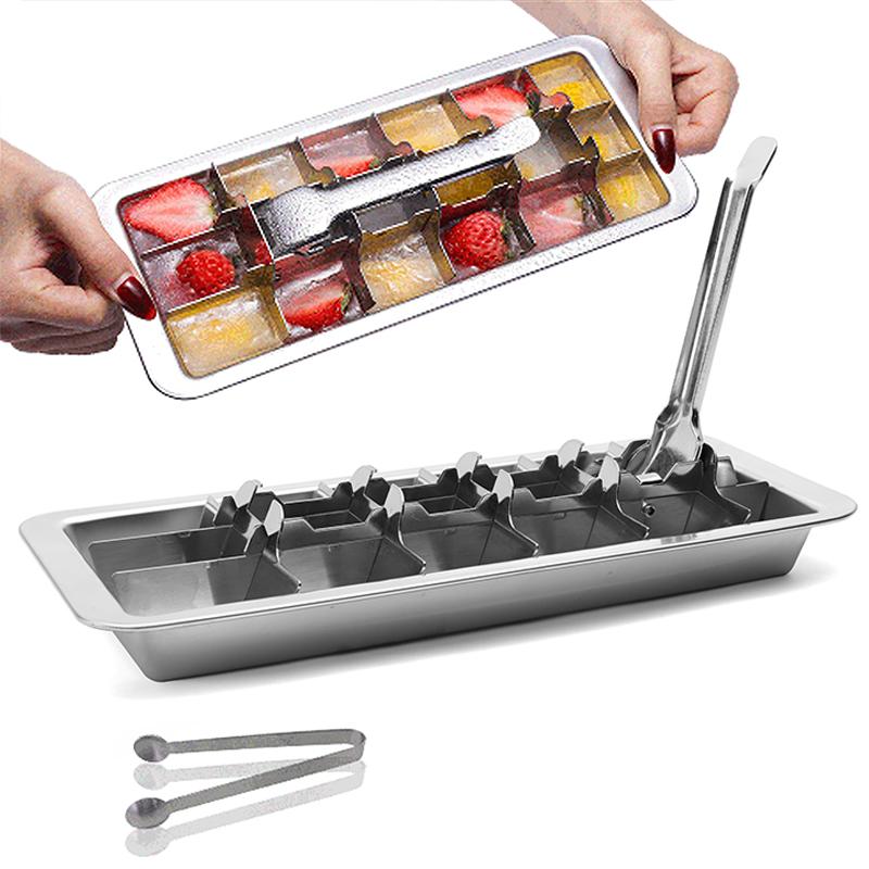 JQW-5588 Food-Grade Metal Ice Mold for Whiskey & Cocktails | Fast Freeze & Easy Twist Release 304 Stainless Steel Ice Cube Tray