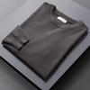 Men's Round Neck Sweater Autumn Winter Large Size Loose Knitted Sweater Keep Warm Top Solid Color Slim Inner Line Thin Section Bottoming Knit Sweater