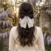 Bowknot French Lace Hair Clip Embroidered Mesh Satin Hair Accessories  Women's Daily
