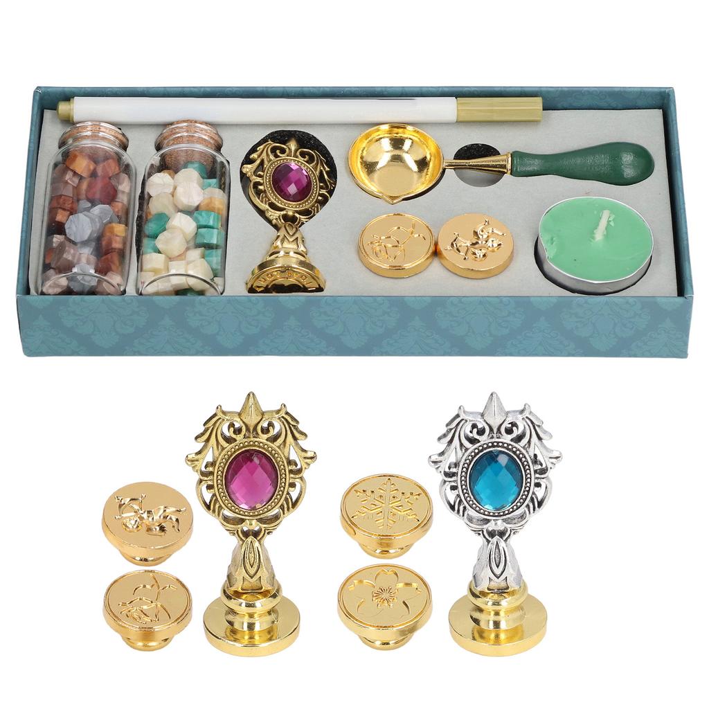 Набор восковых штампов с прозрачной гравировкой и съемной ручкой. Тонкая восковая изысканная работа. Печь для восковых штампов.