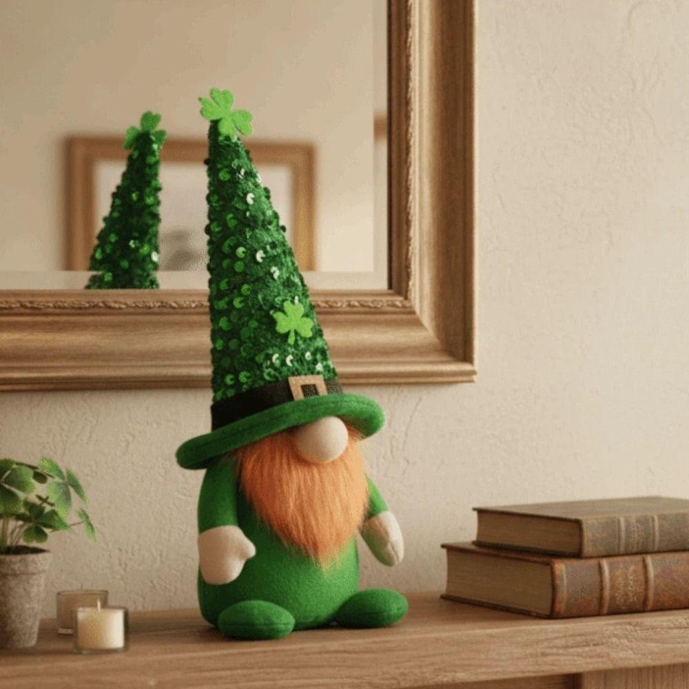 Crafts Leprechauns Doll Ornament Creative Plush Green Figurine Easter Day Ornament Shop